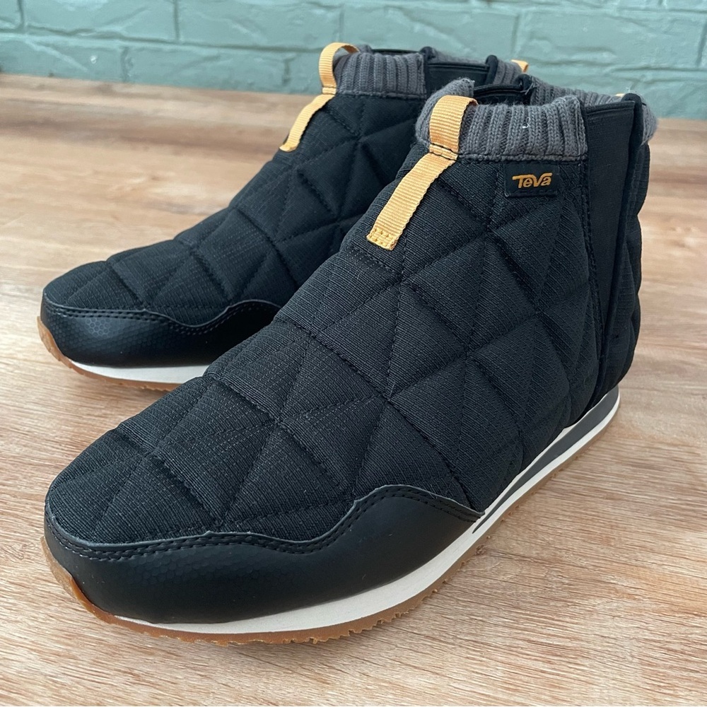 Teva Reember | EUC, Quilted Black/Tan Mid Ankleโ Boots